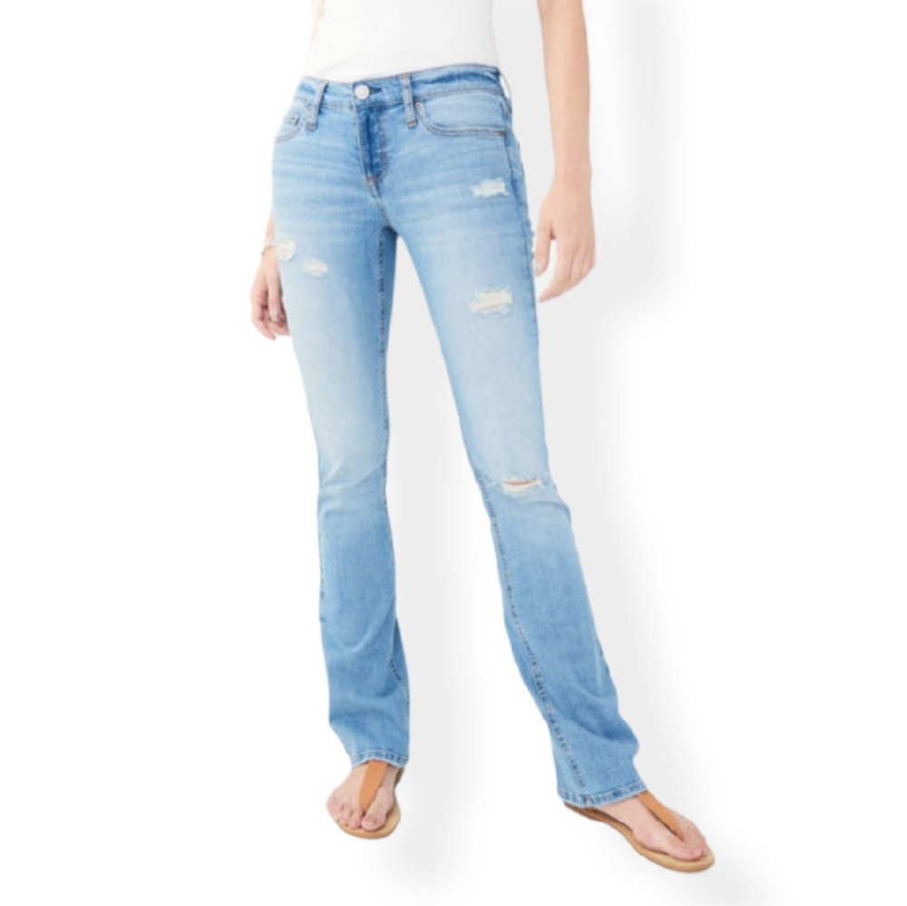Aeropostale Hailey Skinny Flare Distress Jeans 12